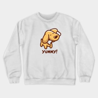 Dog eating bone Crewneck Sweatshirt